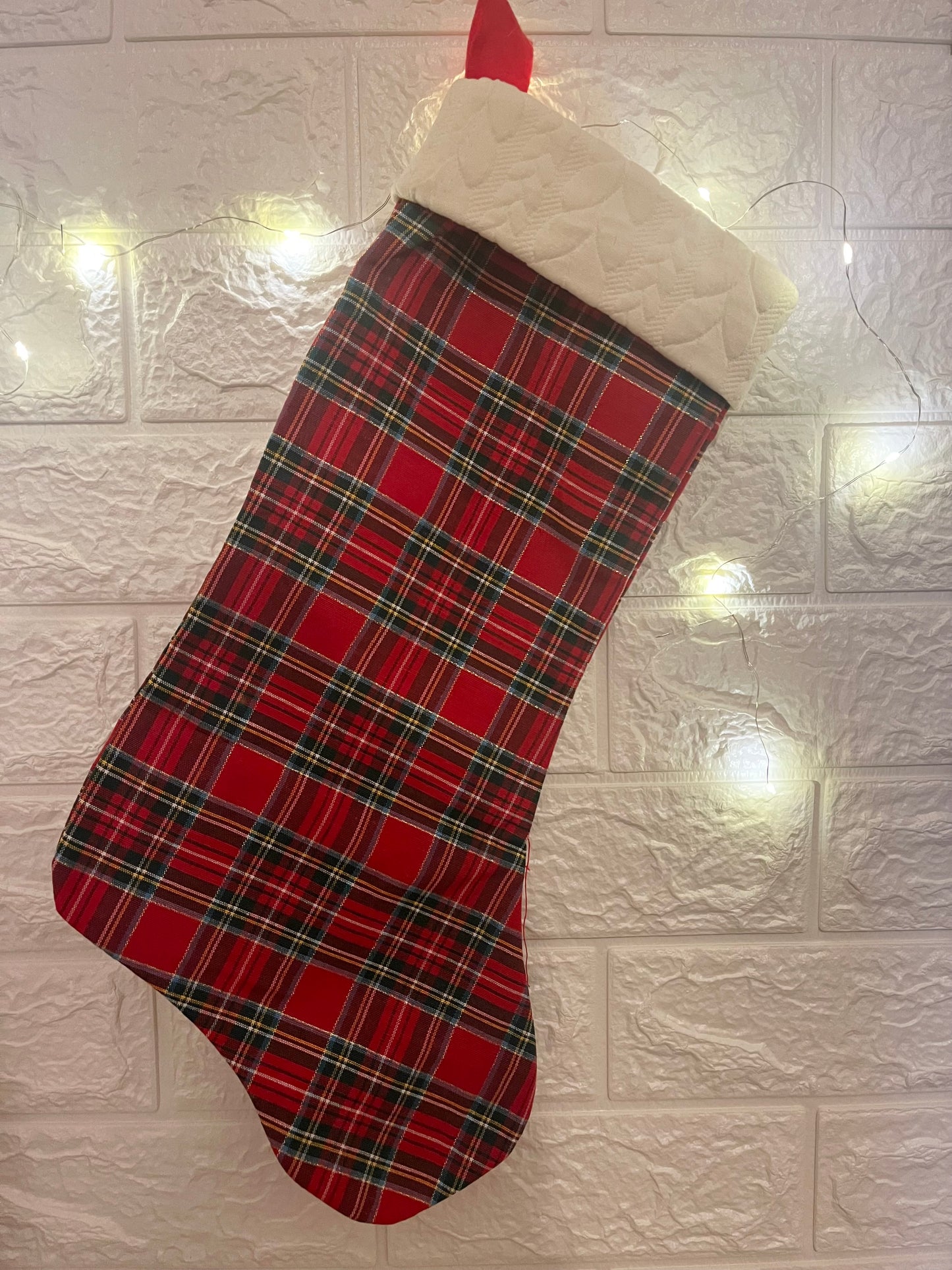 Calza tartan rosso