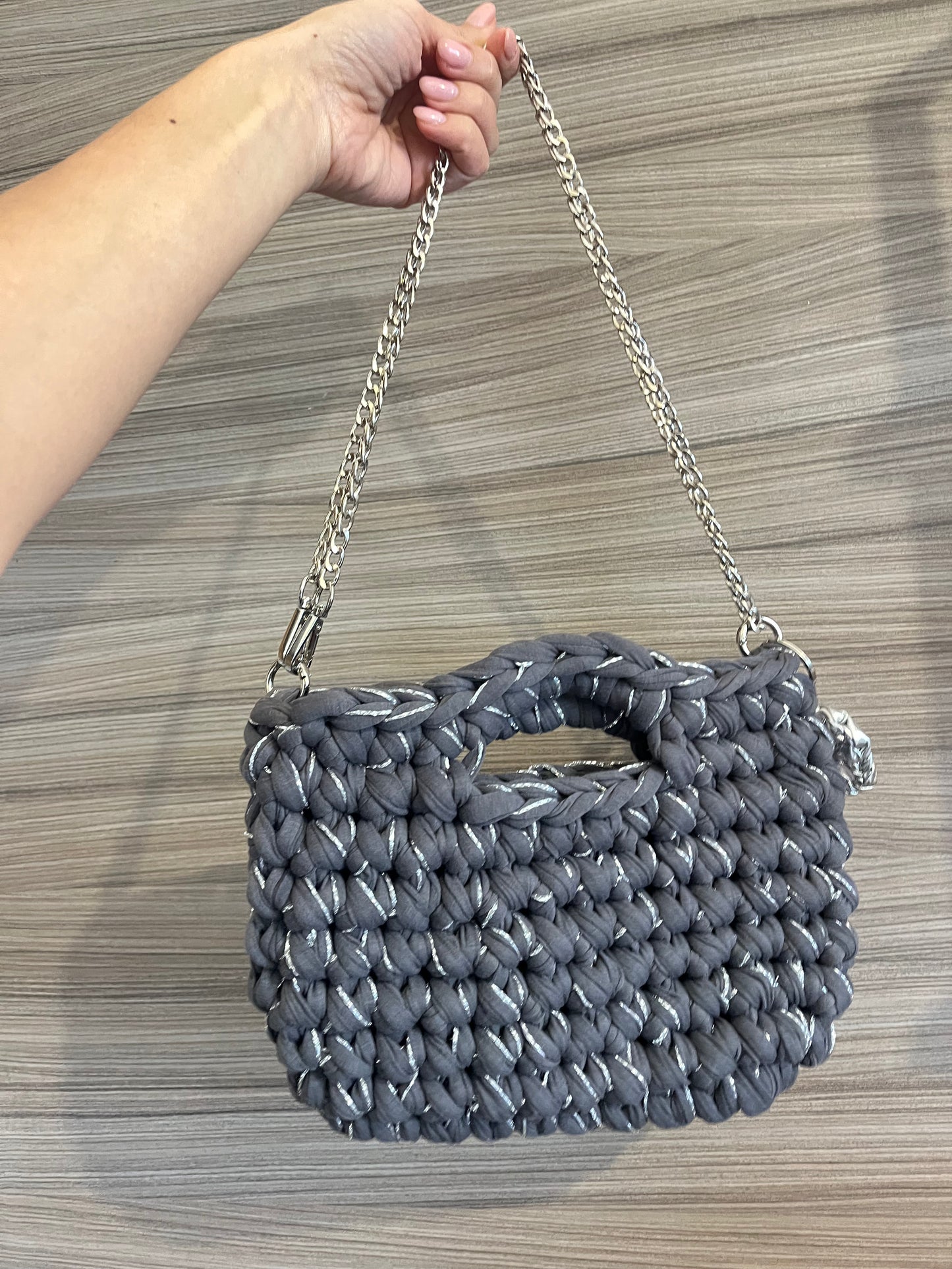 Borsa in fettuccia e filo lurex -30%