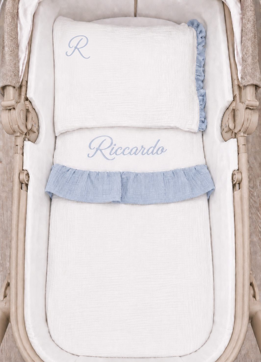 Set lenzuola carrozzina in Mussola di cotone