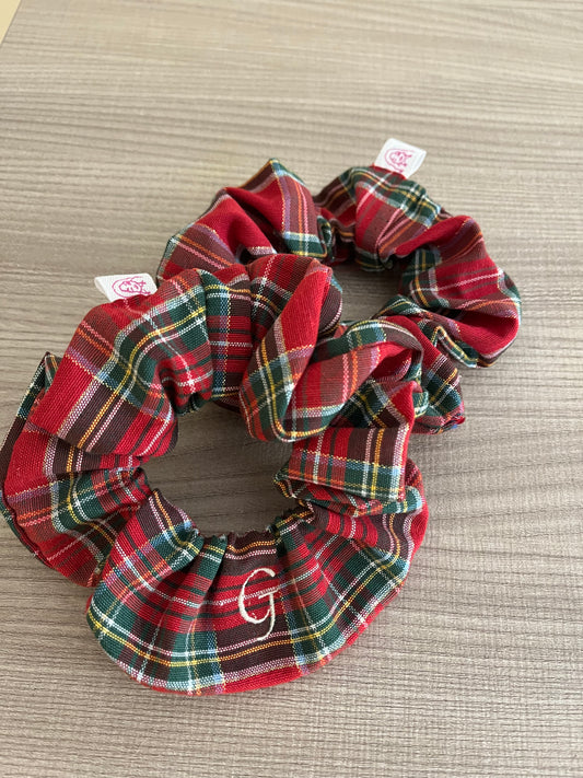 Scrunchies tartan rosso
