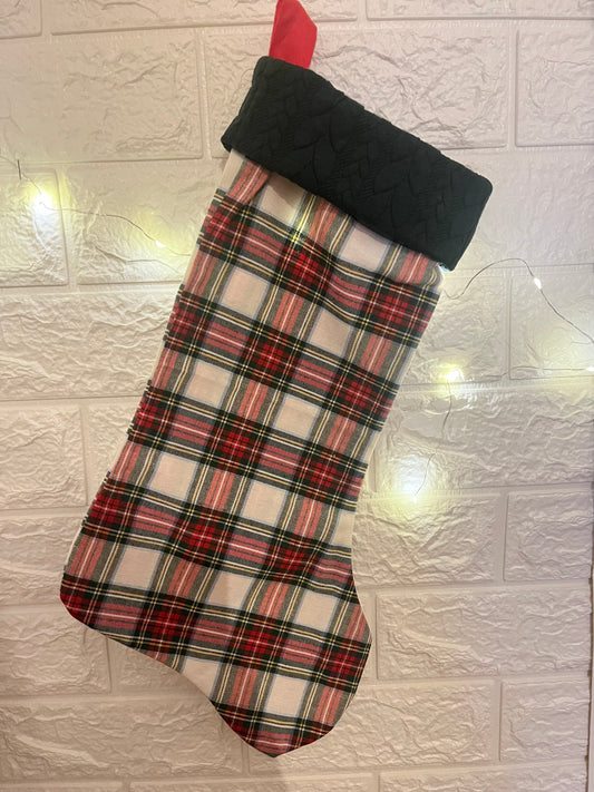 Calza tartan bianco