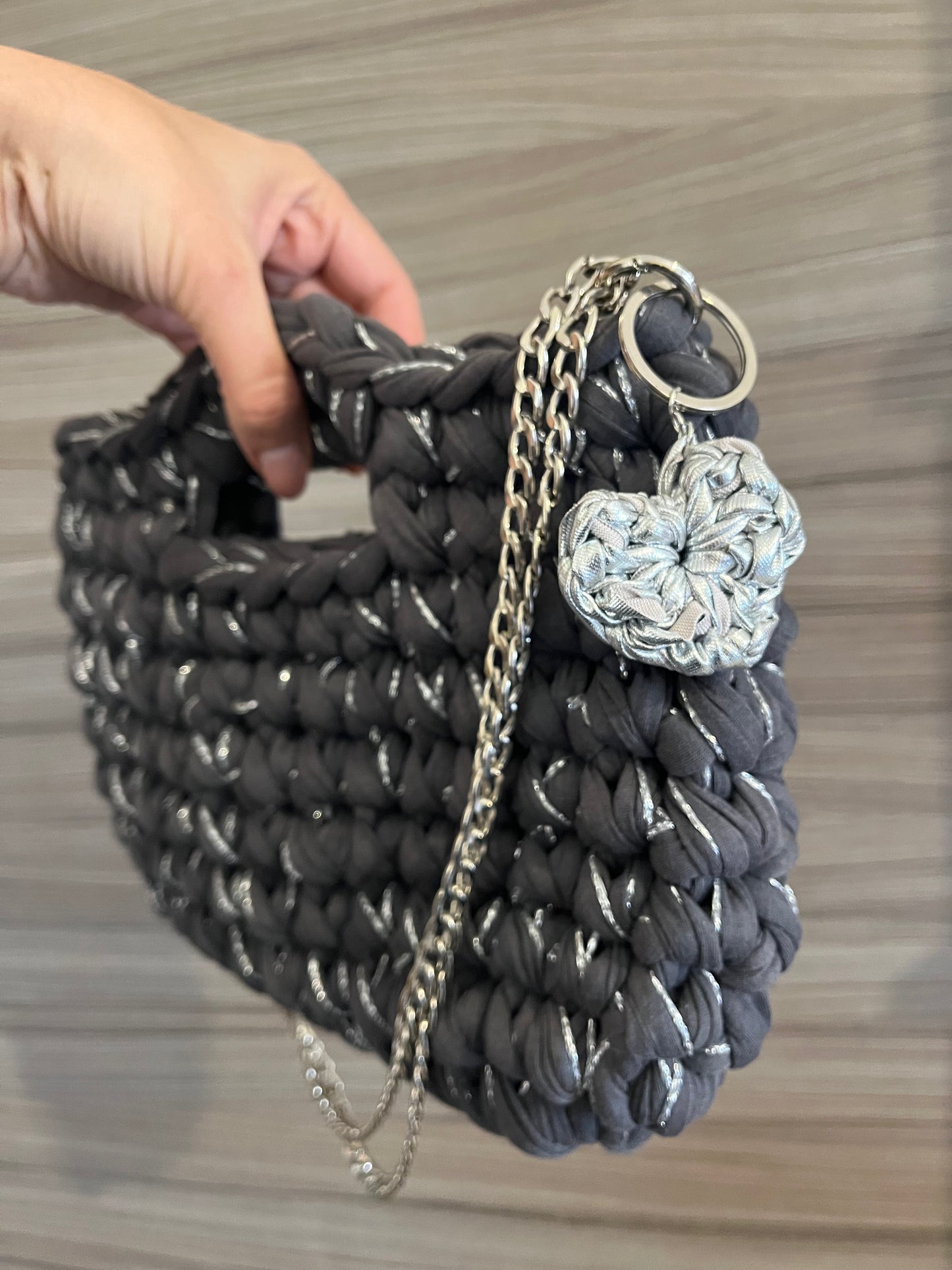 Borsa in fettuccia e filo lurex -30%